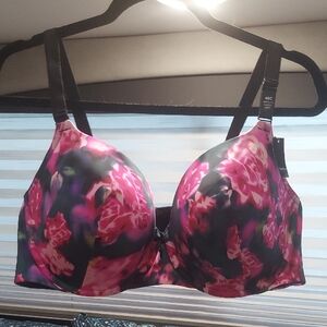 TORRID Floral Pink and Black Bra 46C NWT
